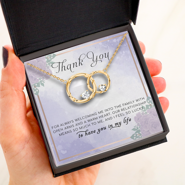 I Feel So Lucky To Have You In My Life - Gift For Mother, Mother's Day Gift - Interlocking Ring Necklace with Message Card