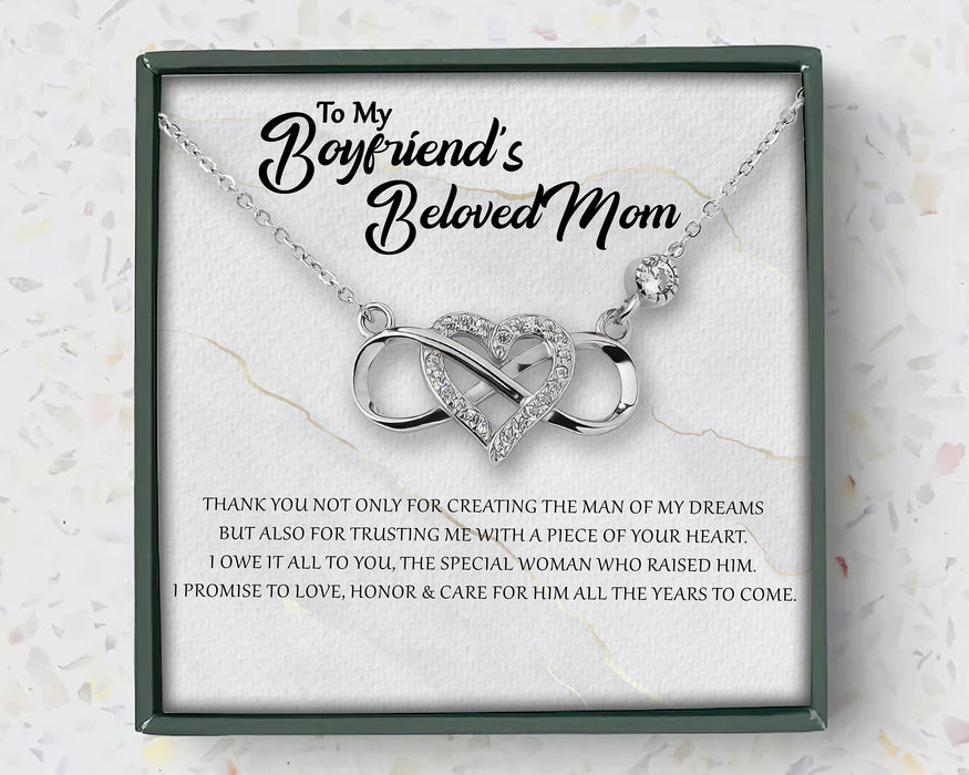 I Promise To Love, Honor, And Care For Him All The Years To Come - Gift For Mother-in-law From Daughter-in-law, Mother's Day Gift - S925 Infinity Necklace with Message Card