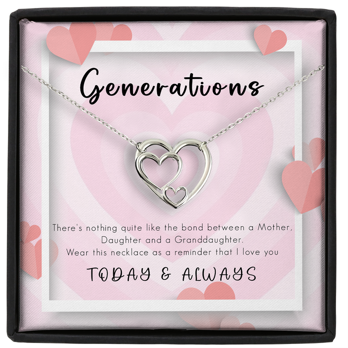 Wear This Necklace As A Reminder That I Love You - Gift For Mom, Mother's Day Gift - Generations Heart Necklace with Message Card