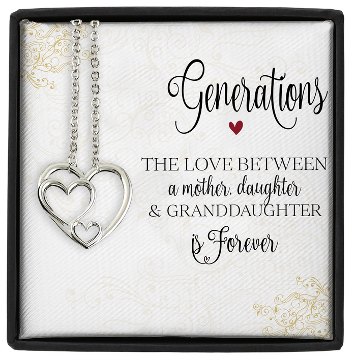 The Love Between A Mother, Daughter & Granddaughter Is Forever - Mother's Day Gift - S925 Generations Necklace with Message Card