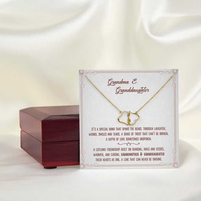 Grandma And Granddaughter Their Hearts As One, A Link That Can Never Be Undone - Gift For Grandma, Granddaughter, Mother's Day Gift - Everlasting Love Necklace with Message Card