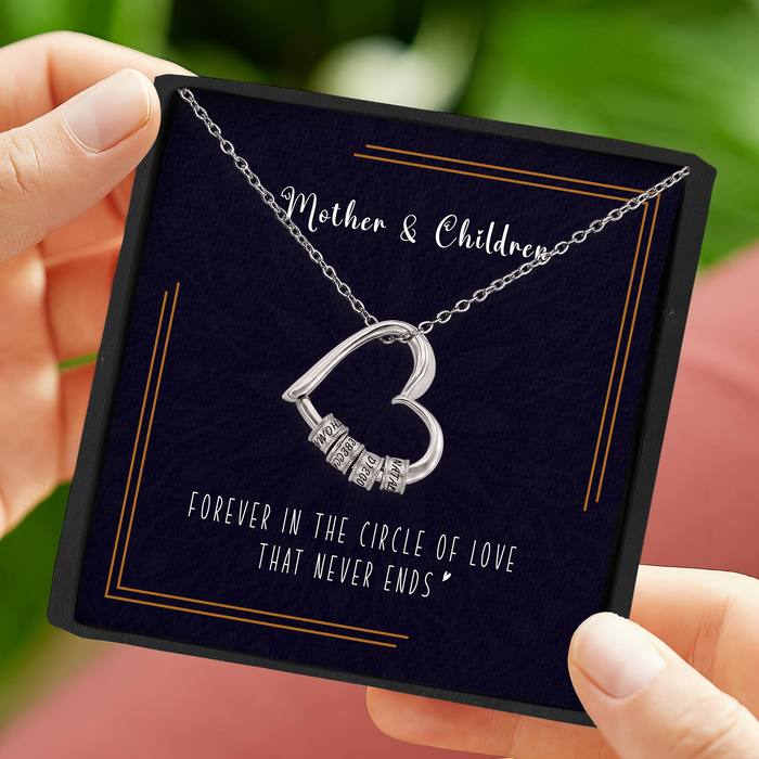 Forever In The Circle Of Love - Mother's Day Gift - S925 Engraved Names Necklace with Message Card