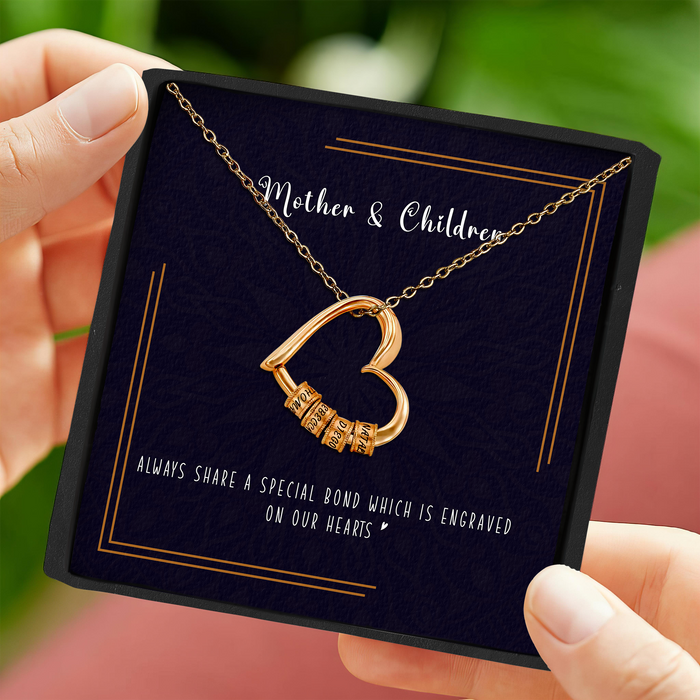Always Share A Special Bond - Mother's Day Gift - S925 Engraved Names Necklace with Message Card