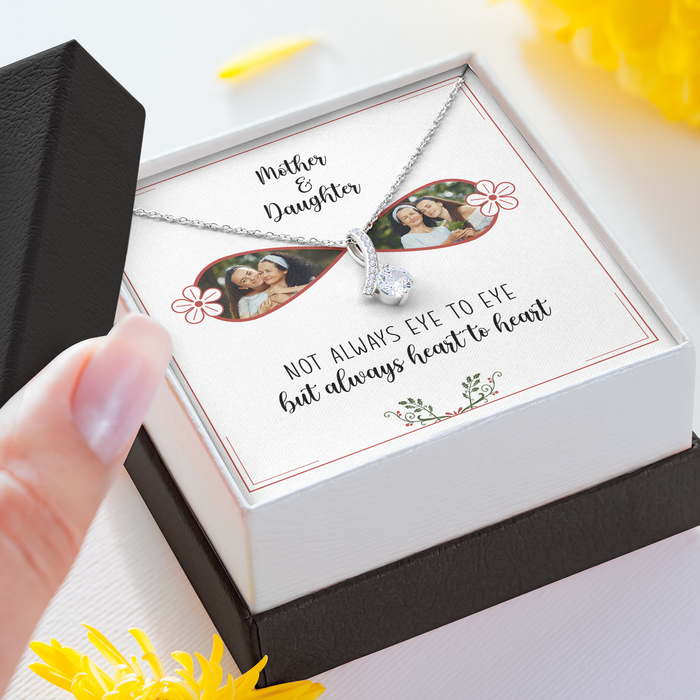 Mother And Daughter Always Heart To Heart - Gift For Mom, Gift For Daughter - Alluring Necklace with Message Card