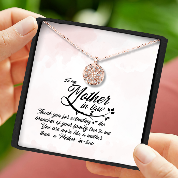 You Are More Like A Mother Than A Mother in law  - Gift For Mother in law, Mother's Day Gift - Celtic Knot Generations Necklace with Message Card