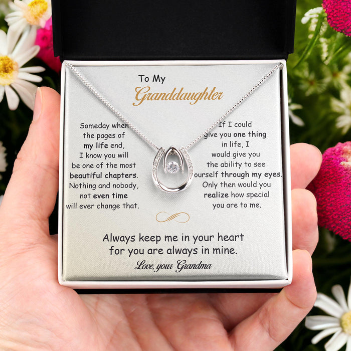 To My Granddaughter, You Are Always In Mine - Gift For Granddaughter - Lucky In Love Necklace with Message Card
