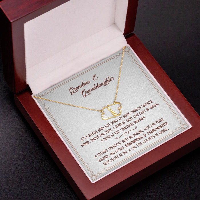 Grandma And Granddaughter Their Hearts As One, A Link That Can Never Be Undone - Gift For Grandma, Granddaughter, Mother's Day Gift - Everlasting Love Necklace with Message Card