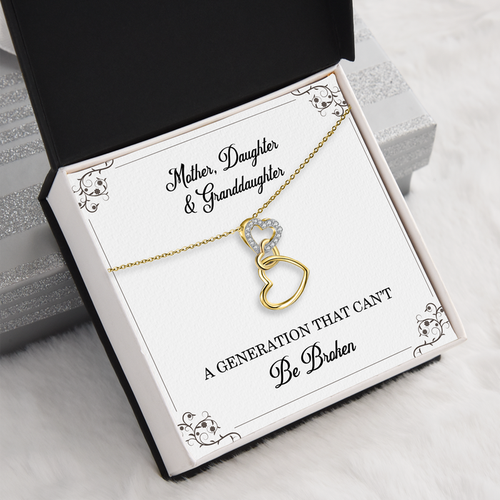 A Generation That Can't Be Broken - Gift For Family, Mother, Daughter And Granddaughter, Mother's Day Gift - S925 Heart Generation Necklace with Message Card