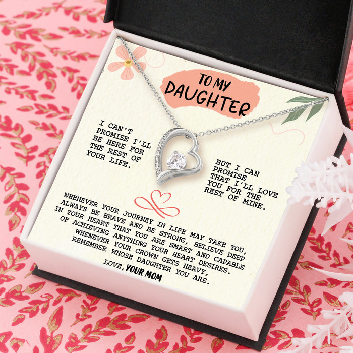 To My Daughter, I'll Love You For The Rest Of Mine - Gift For Daughter From Mom - Forever Love Necklace with Message Card