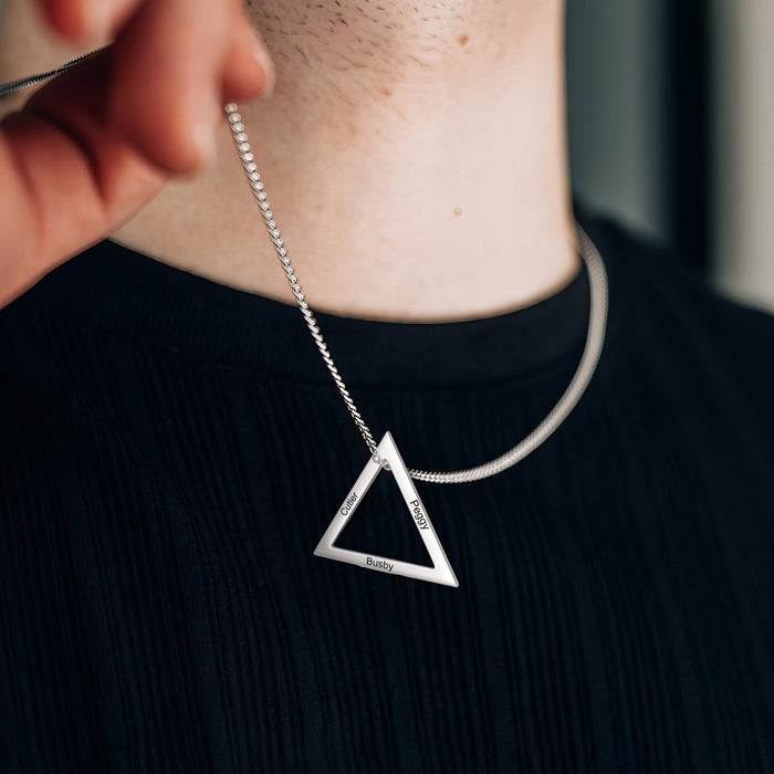 It Takes Someone Special To Be A Dad - Gift For Dad, Father's Day Gift - Custom Names Triangle Necklace