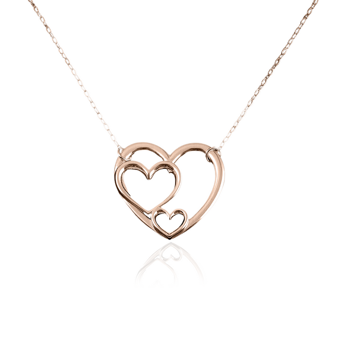 Three Generations Of Love - Gift For Mom, Mother's Day Gift - Generations Heart Necklace with Message Card