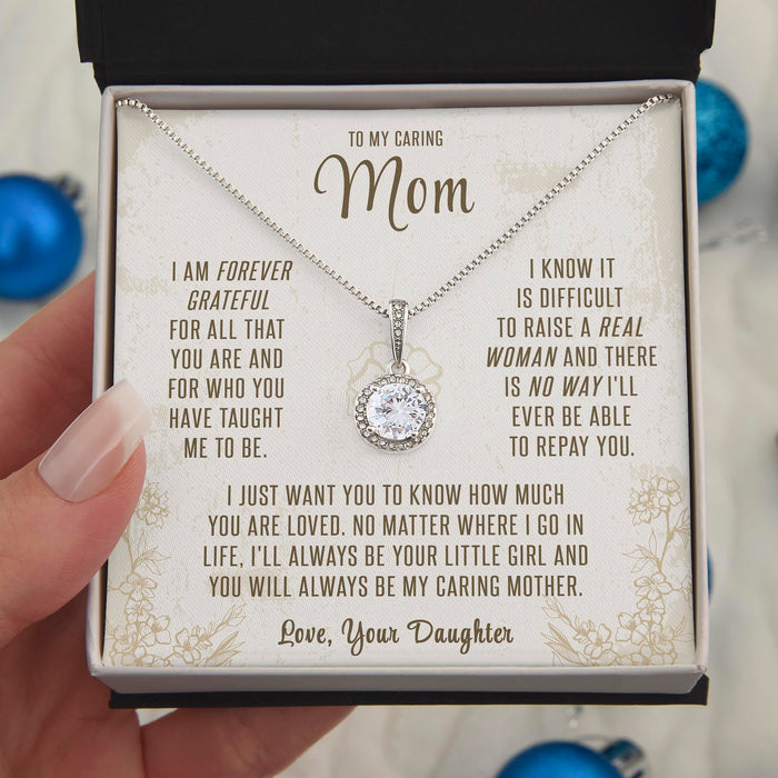 To My Caring Mom, You Are Loved - Gift For Mother, Mother's day Gift - Eternal Hope Necklace with Message Card
