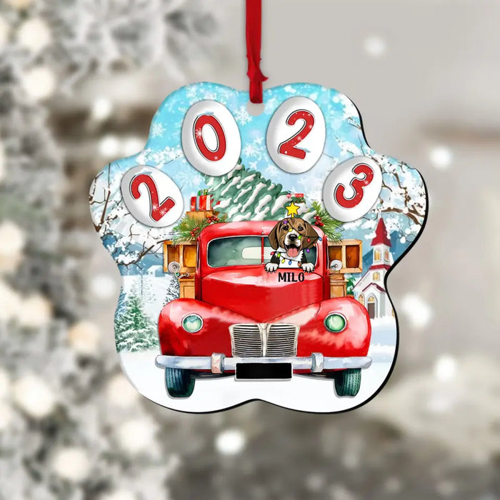 Santa Paws Is Coming To Town - Personalized Shaped Acrylic Ornament - Christmas Gift For Dog Lovers