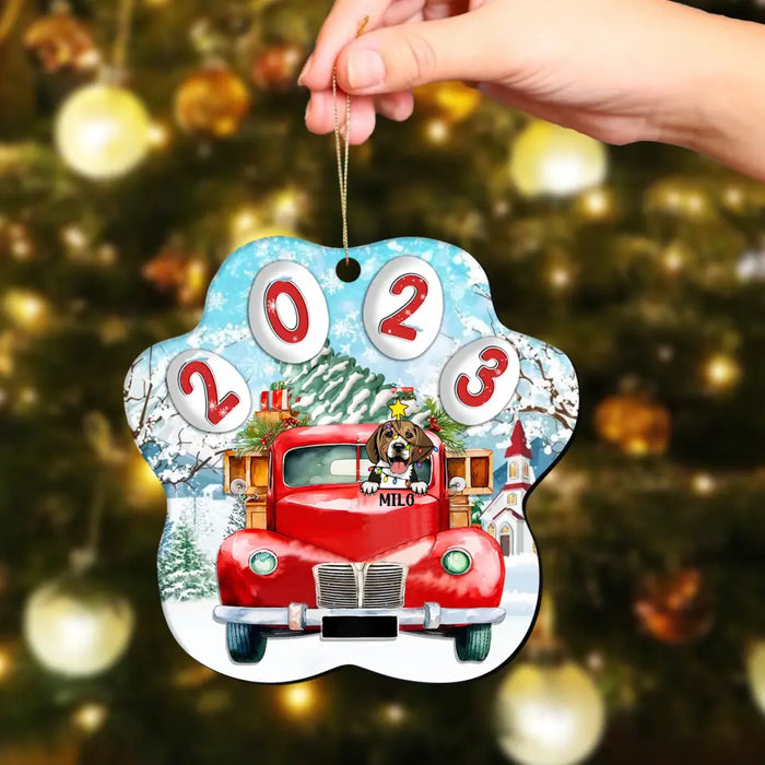 Santa Paws Is Coming To Town - Personalized Shaped Acrylic Ornament - Christmas Gift For Dog Lovers