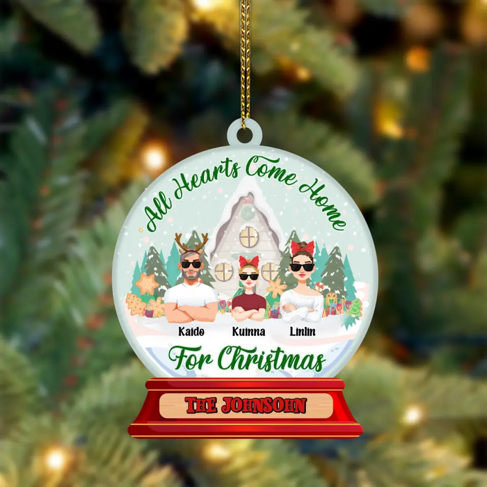 All Hearts Come Home For Christmas - Personalized Acrylic Ornament - Christmas Gift For Family