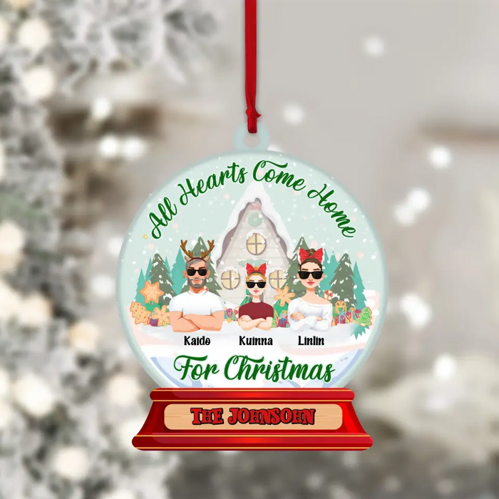 All Hearts Come Home For Christmas - Personalized Acrylic Ornament - Christmas Gift For Family