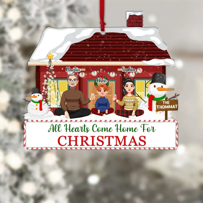 All Hearts Come Home For Christmas - Personalized Shaped Acrylic Ornament - Christmas Gift For Family