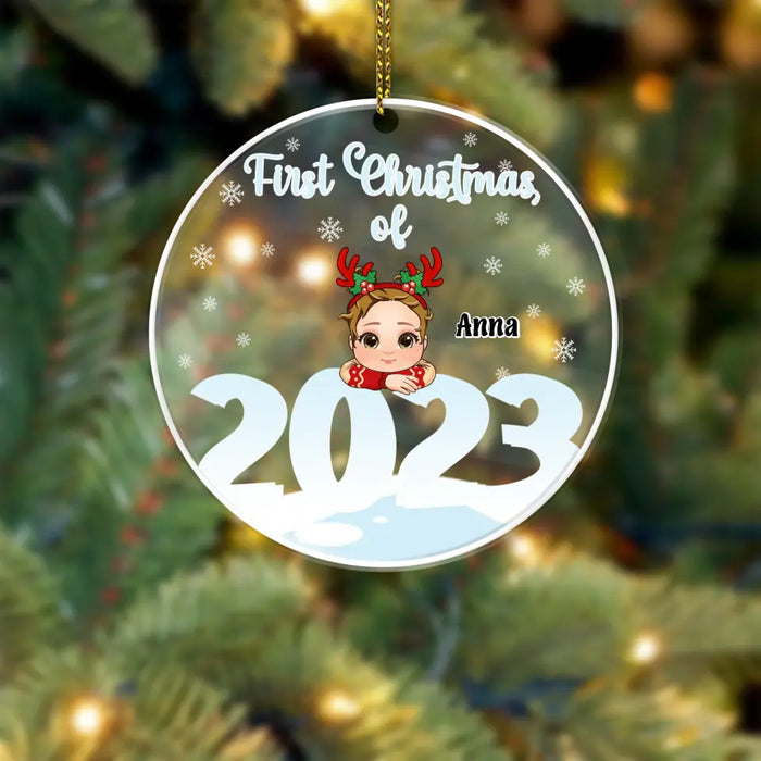 Baby's First Christmas - Personalized Acrylic Ornament - Christmas Gift For Family