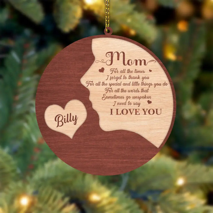 We Love You, Mom - Personalized 2-Layered Wood Ornament - Christmas Gift For Mom
