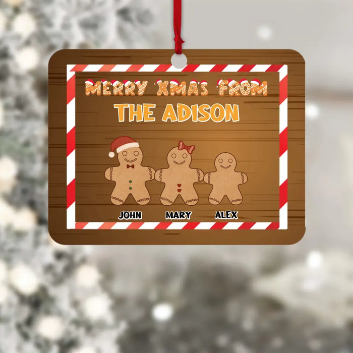 Merry Xmas From Family Of Cookies - Personalized Wooden Ornament - Christmas Gift For Family