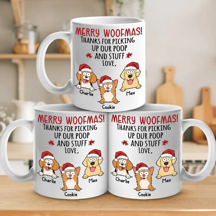 Thanks For Picking Up Our Poop - Personalized Mug - Christmas Gift For Dog Lovers