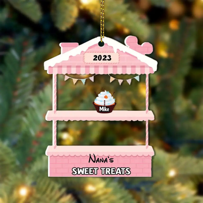 Sweet Treats Cupcake - Personalized Shaped Acrylic Ornament - Christmas Gift For Grandparents