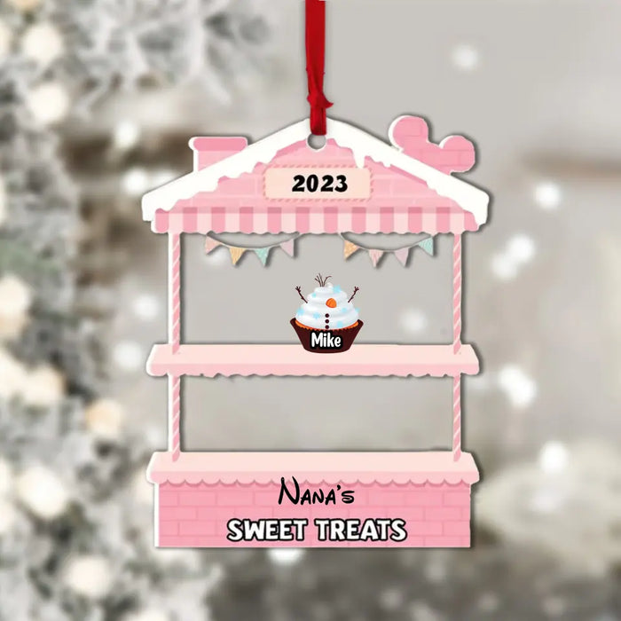Sweet Treats Cupcake - Personalized Shaped Acrylic Ornament - Christmas Gift For Grandparents