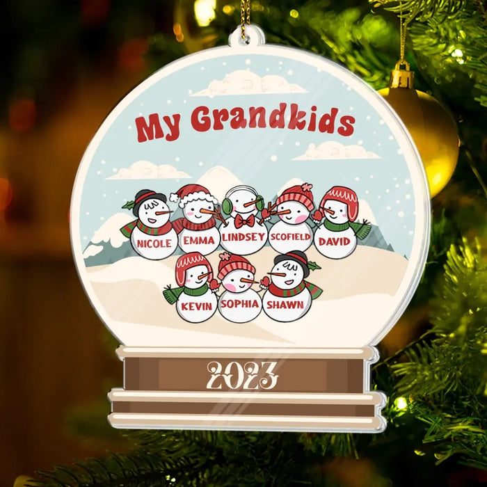My Grandkids 2023 - Personalized Shaped Acrylic Ornament - Christmas Gift For Grandparent