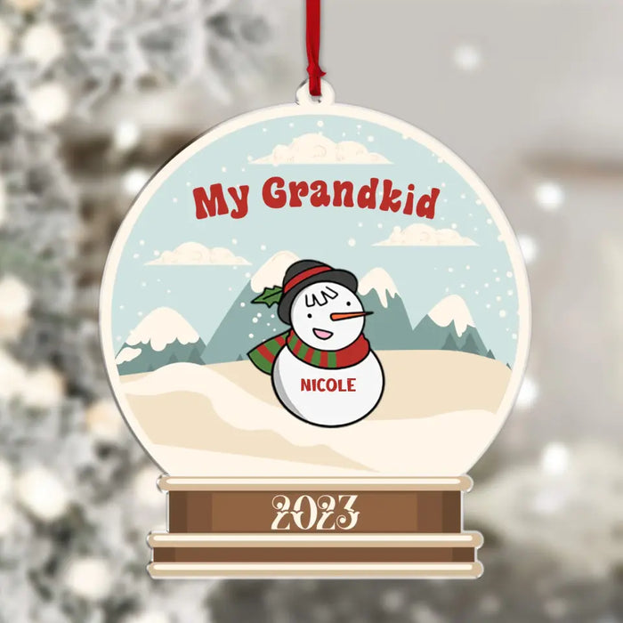My Grandkids 2023 - Personalized Shaped Acrylic Ornament - Christmas Gift For Grandparent