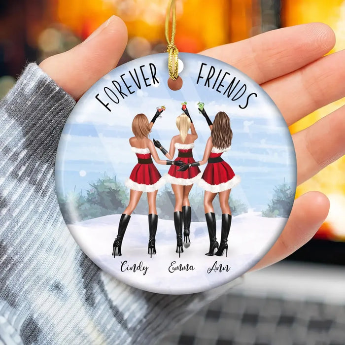 Friendship Built On A Solid Foundation Of Alcohol - Personalized 2-sided Ceramic - Christmas Gift For Friends, Besties