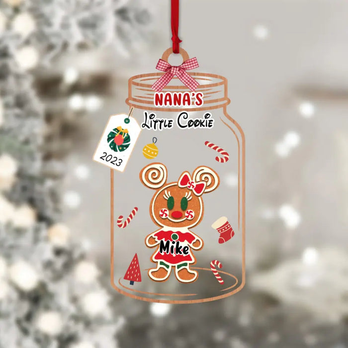 Grandma's Little Cookies - Personalized Shaped Acrylic Ornament - Christmas Gift For Grandma, Grandpa, Grandparents