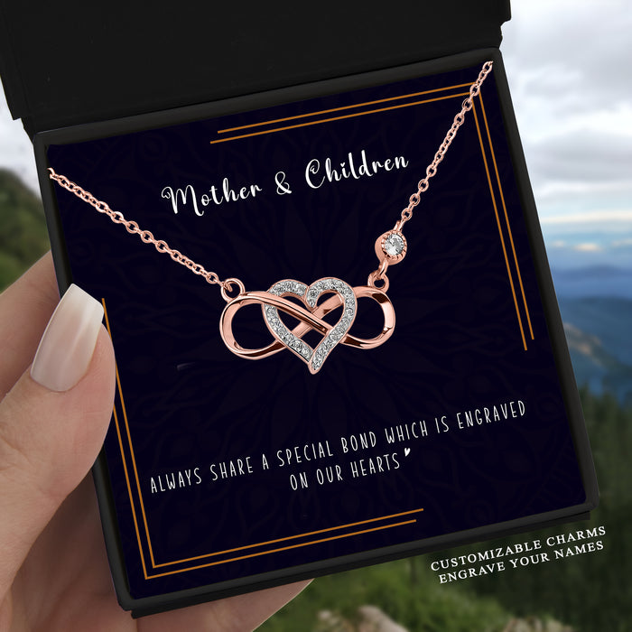 Always Share A Special Bond - Gift For Mom, Mother's Day Gift - Infinity Heart Necklace with Message Card