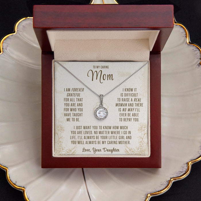 To My Caring Mom, You Are Loved - Gift For Mother, Mother's day Gift - Eternal Hope Necklace with Message Card