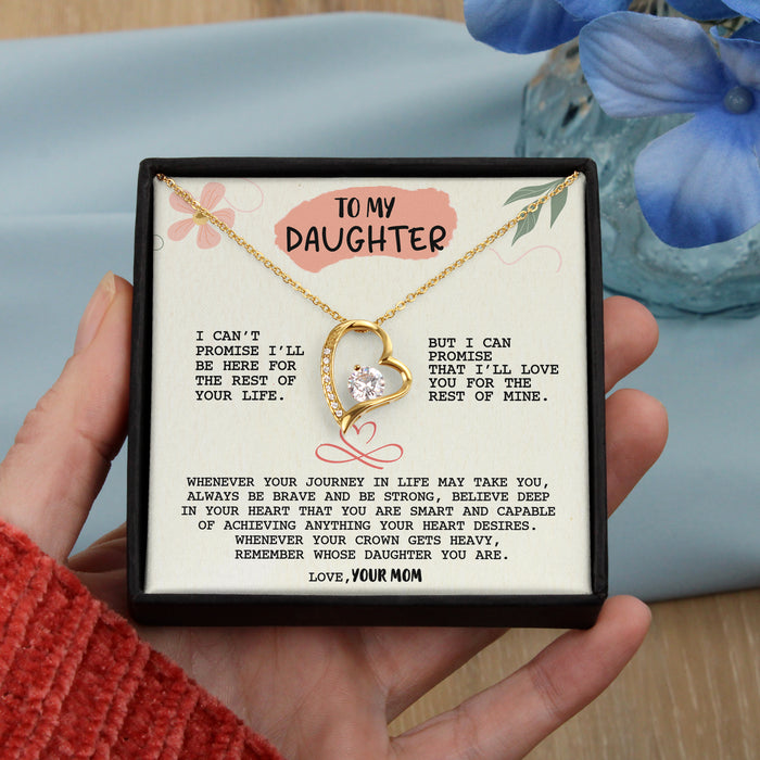 To My Daughter, I'll Love You For The Rest Of Mine - Gift For Daughter From Mom - Forever Love Necklace with Message Card