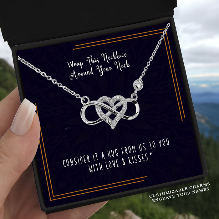 Wrap This Necklace Around Your Neck - Gift For Mom, Mother's Day Gift - Infinity Heart Necklace with Message Card