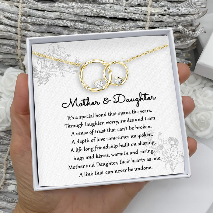 It's A Special Bond That Spans The Years - Gift For Mom From Daughter, Mother's Day Gift - S925 Interlocking Circle Necklace with Message Card