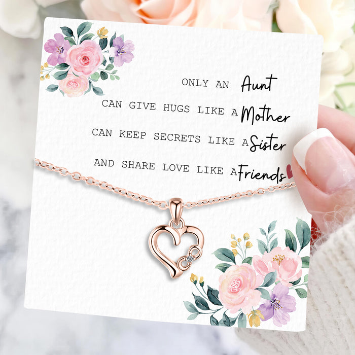 Only An Aunt Can Gives Hurt Like A Mother - Gift For Aunt From Niece, Mother's Day Gift - S925 Dainty Chain Necklace with Message Card