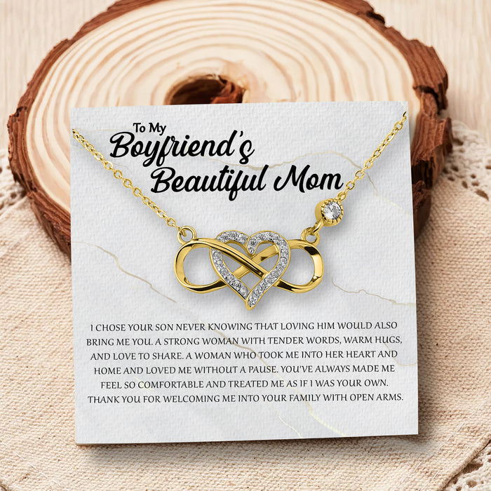 Thank You For Welcoming Me Into Your Family With Open Arms - Gift For Mother-in-law From Daughter-in-law, Mother's Day Gift - S925 Infinity Necklace with Message Card
