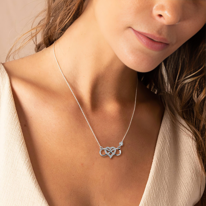 To The Best Auntie, You Didn't Just Become Family By Chance - Gift For Aunt From Niece, Mother's Day Gift - Infinity Heart Necklace with Message Card
