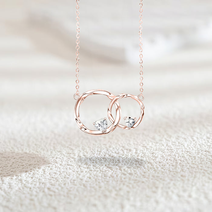 Aunts & Nieces Share A Unbreakable Bond - Gift For Aunt From Niece, Mother's Day Gift - S925 Double Circles Necklace with Message Card