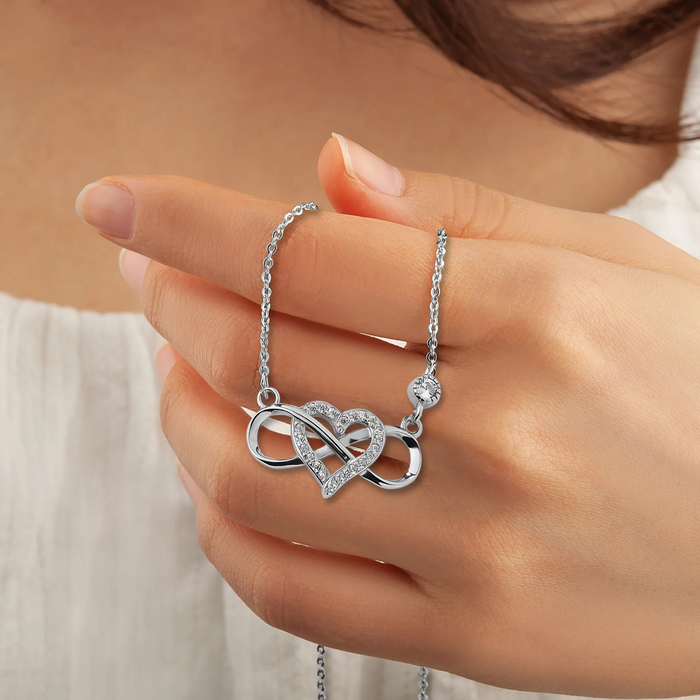 To My Daughter-in-law, You're Also Daughter-in-Heart - Gift For Daughter-in-law, Mother's Day Gift - S925 Infinity Heart Necklace with Message Card
