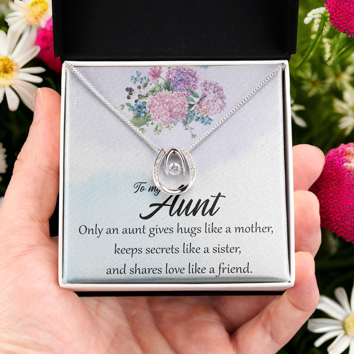 Only An Aunt Gives Hurt Like A Mother - Gift For Aunt From Niece, Mother's Day Gift - Lucky In Love Necklace with Message Card