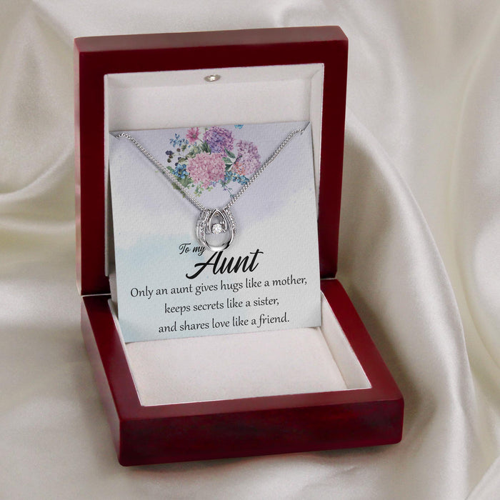 Only An Aunt Gives Hurt Like A Mother - Gift For Aunt From Niece, Mother's Day Gift - Lucky In Love Necklace with Message Card