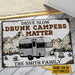 Personalized Camping Drunk Camper Matter Doormat