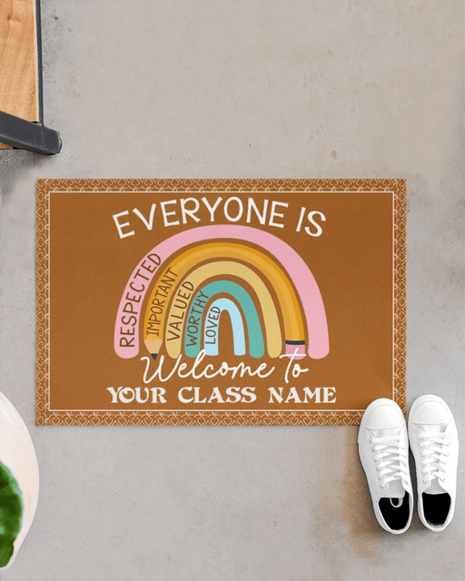 Personalized Teacher's Class Name Everyone is Welcome To Indoor And Outdoor Doormat Gift For Teacher Decor Warm House Gift Welcome Mat Back To School