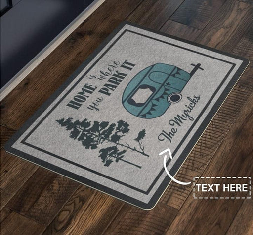 Personalized Camping Home Is Where You Park It Doormat