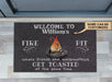 Personalized Camping Welcome To Fire Pit Doormat