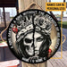 A King Can't Be A King - Skull Personalized Round Wood Sign