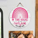 In This House - Breast Cancer Awareness Personalized Round Wood Sign