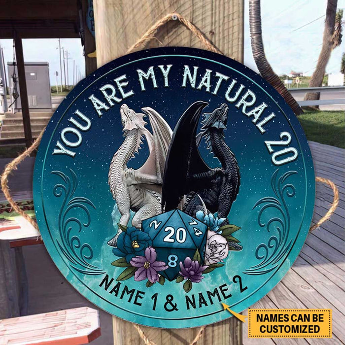 You Are My Natural 20 - RPG Personalized Round Wood Sign